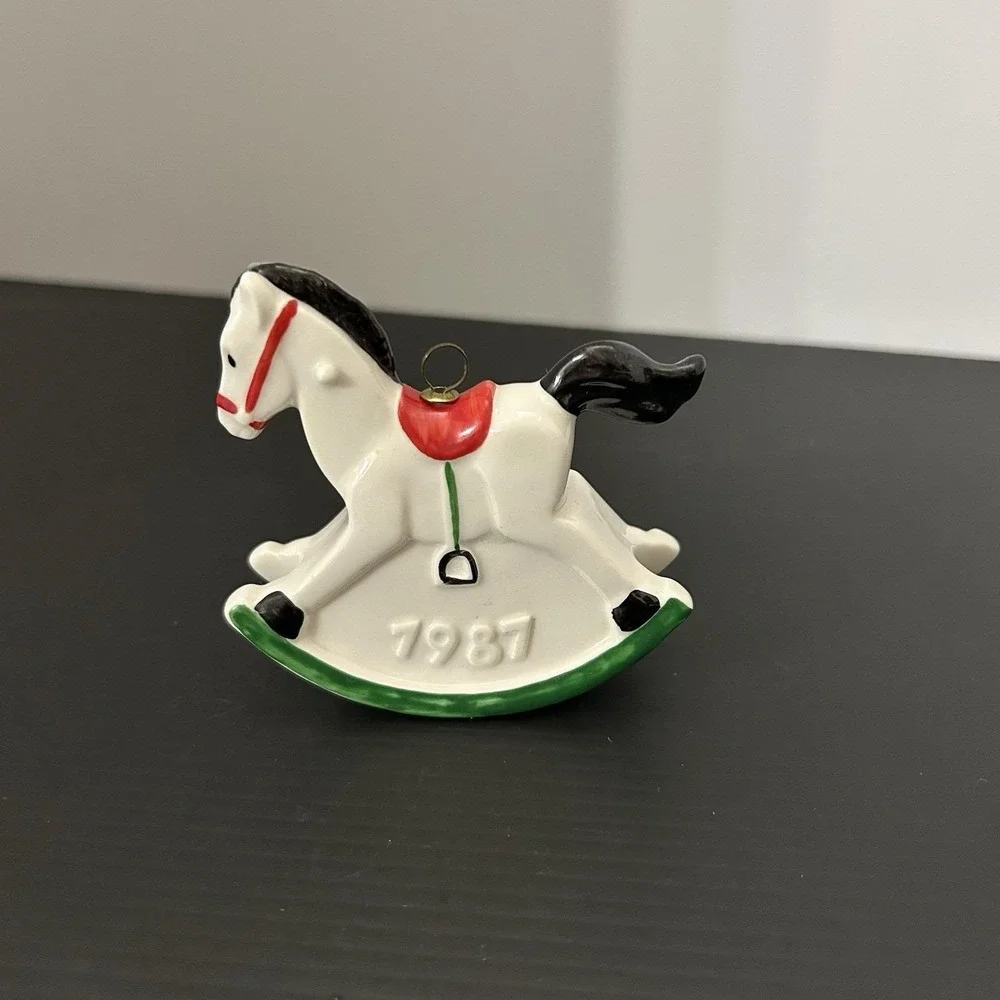 Vintage Goebel‎ 1987 Annual Christmas Ornament Rocking Horse 10th Edition